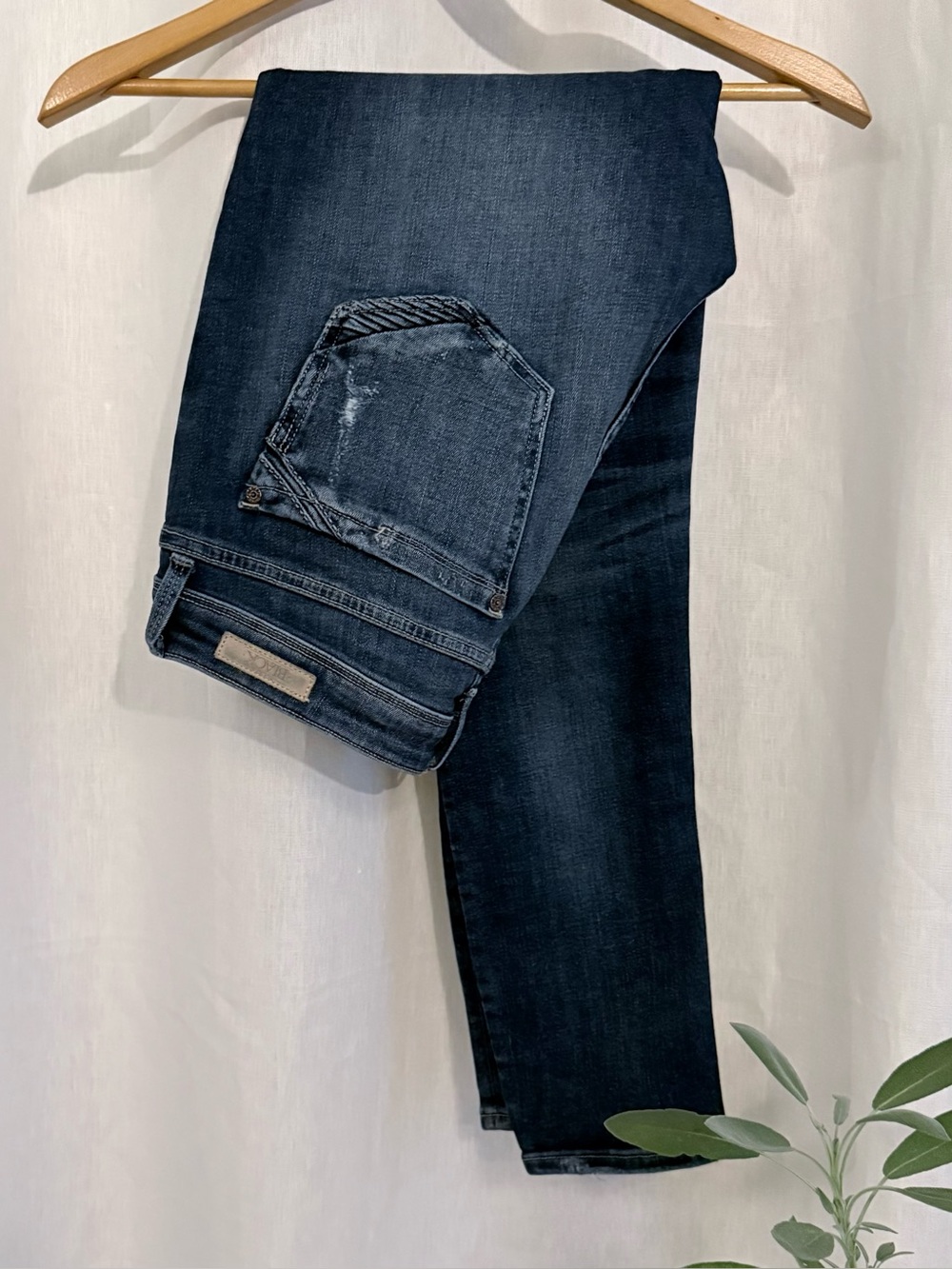 Buckle Black Fit No. 53 Ankle Skinny Moto Jeans Sz  29 / 8 Distressed Biker Blue